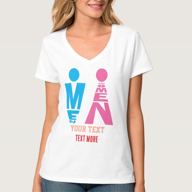 T-shirt Conception d'icône de typographie hommes et femmes (Devant)