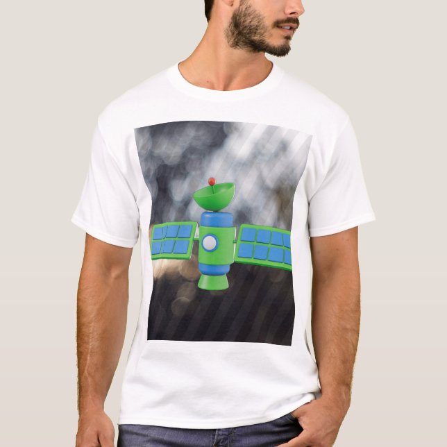T-shirt Conception d'illustration satellite moderne. (Devant)