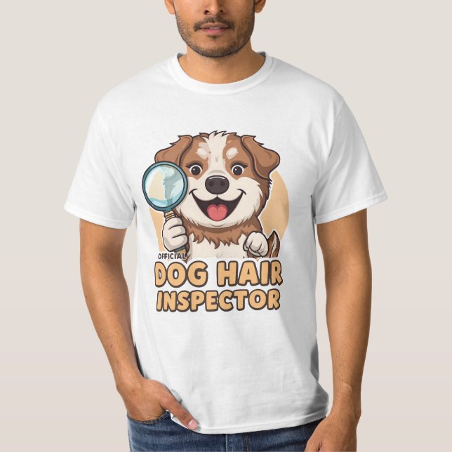 T-shirt Conception d'inspecteur de poils de chien drôle (Devant)