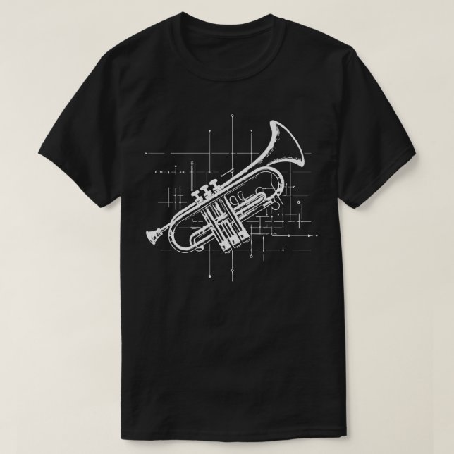 T-shirt conception d'instrument de trompette (Design devant)