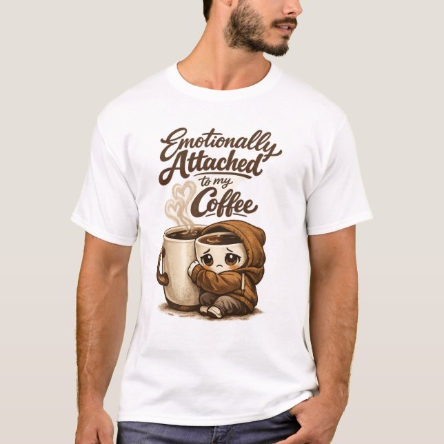 T-shirt Conception d'introverti amateur de café drôle – Ém (Devant)