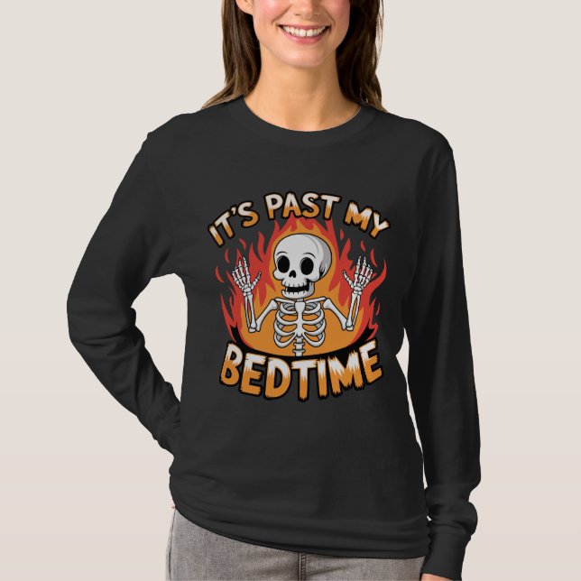 T-shirt Conception d'ossements drôles de flammes C'est pas (Devant)
