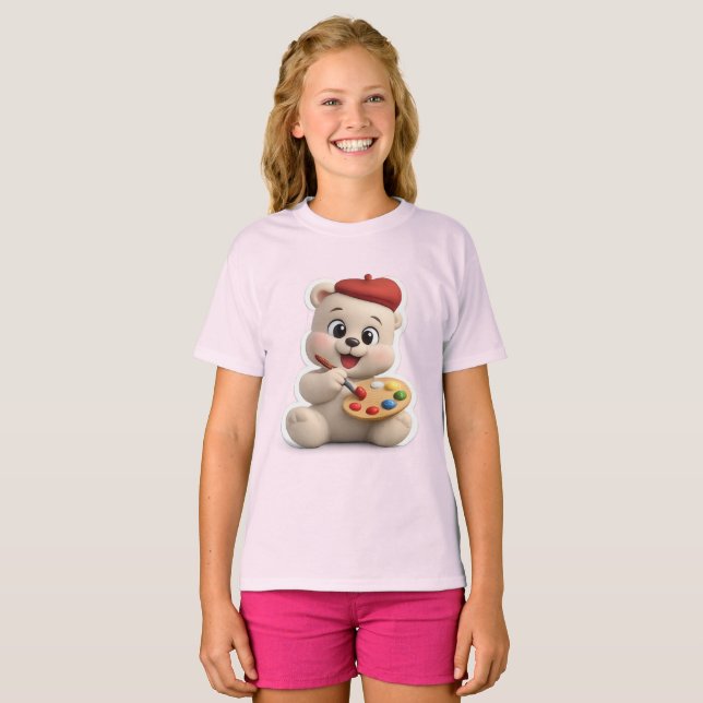 T-shirt Conception d'ours en peluche adorable et mignon (Devant entier)
