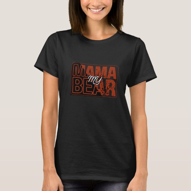 T-shirt Conception d'ours maman rouge noir (Devant)
