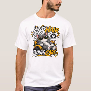 T-shirt Conception drôle d'amant de chat Cheveux de chat m