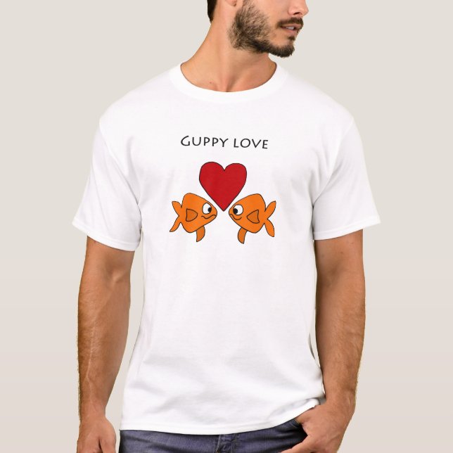 T-shirt Conception drôle d'amour de guppy (Devant)