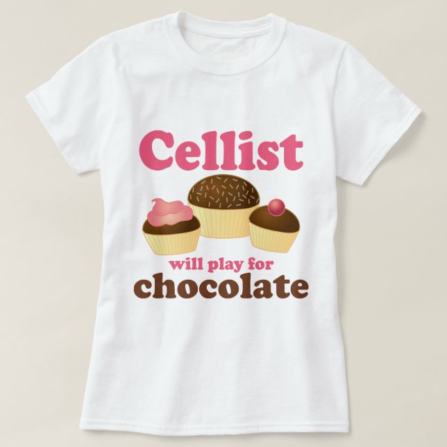 T-shirt Conception drôle de chocolat de violoncelle (Design devant)