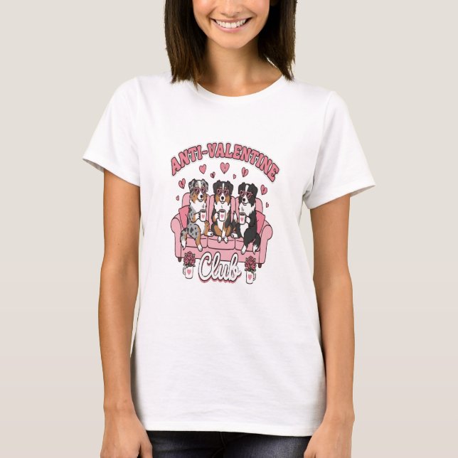 T-shirt Conception drôle de club anti-Saint-Valentin pour  (Devant)