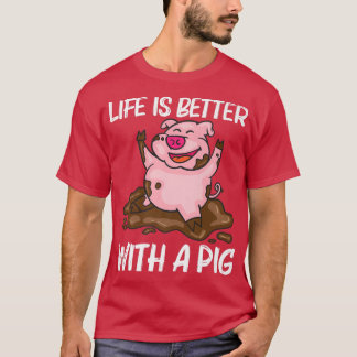 T-shirt Conception Drôle De Cochon Pour Hommes Femmes Ferm
