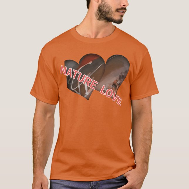 T-shirt Conception drôle de cœur d'amour de la nature (Devant)