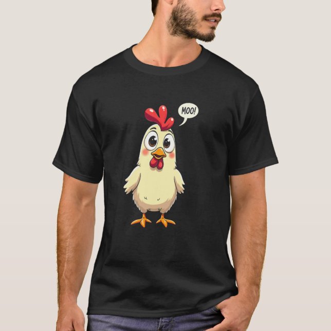 T-shirt Conception drôle de confusion de vache de poulet m (Devant)
