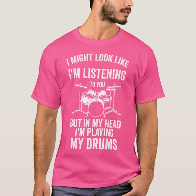 T-shirt Conception Drôle De Drummer Pour Hommes Femmes Dru (Devant)