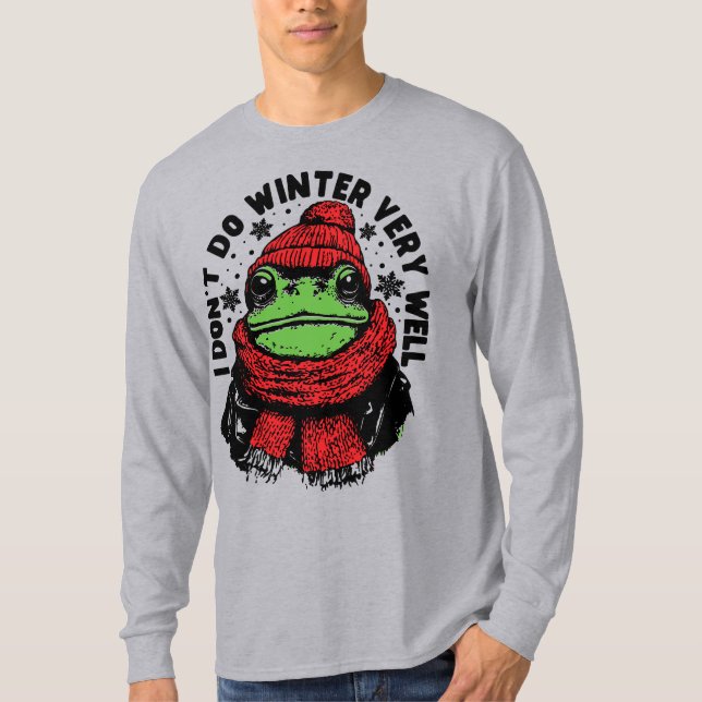 T-shirt Conception drôle de grenouille d'hiver (Devant)