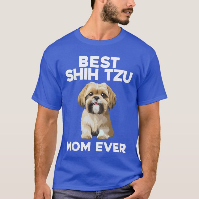 T-shirt Conception drôle de mère de Shihzu pour femmes fil (Devant)