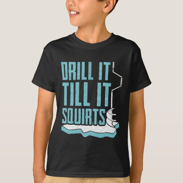 T-shirt Conception drôle de pêche sur glace pour hommes fe (Devant)