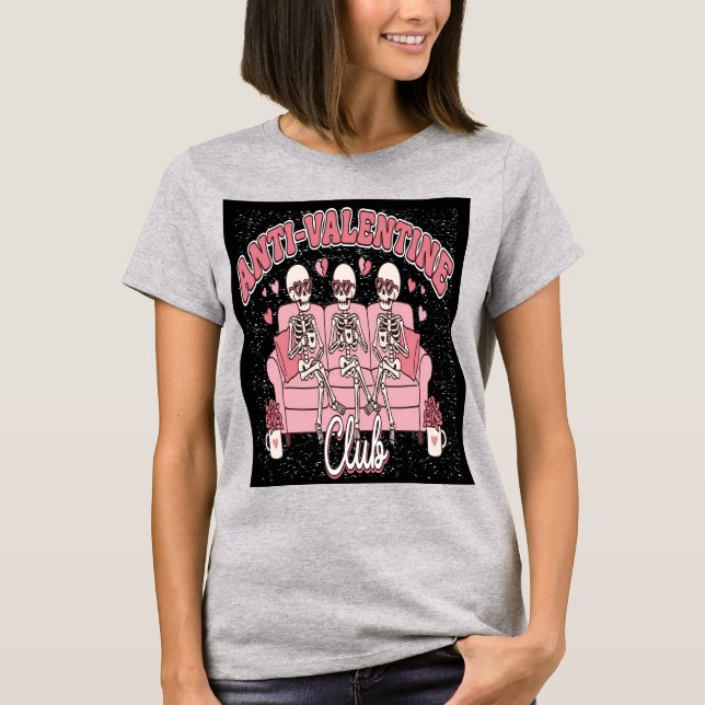 T-shirt Conception drôle de Saint-Valentin squelette pour  (Devant)