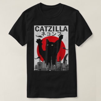 T-shirt Conception drôle de Tokyo avec un chat géant