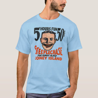 T-shirt Conception drôle vintage de visage de Coney Island