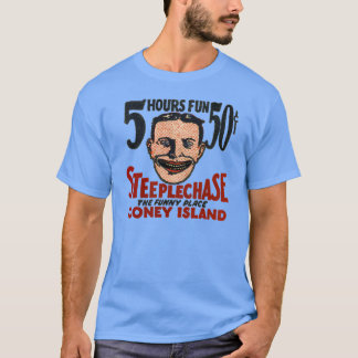 T-shirt Conception drôle vintage de visage de Coney Island
