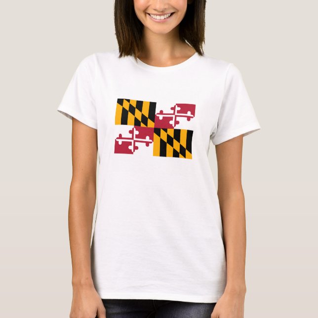 T-shirt Conception du drapeau de l'État du Maryland (Devant)