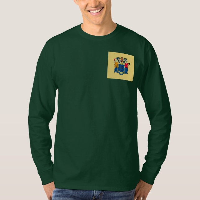 T-shirt Conception du drapeau de l'État du New Jersey (Devant)