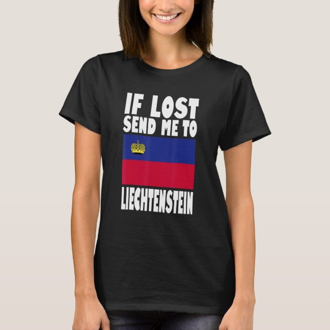 T-shirt Conception du drapeau du Liechtenstein  Si perdu e (Devant)