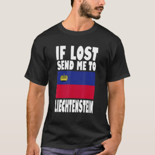 T-shirt Conception du drapeau du Liechtenstein Si perdu e