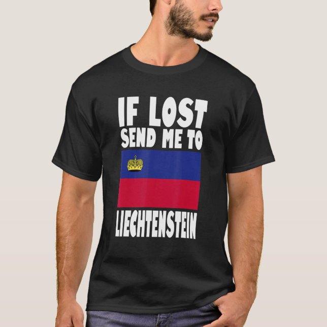 T-shirt Conception du drapeau du Liechtenstein  Si perdu e (Devant)