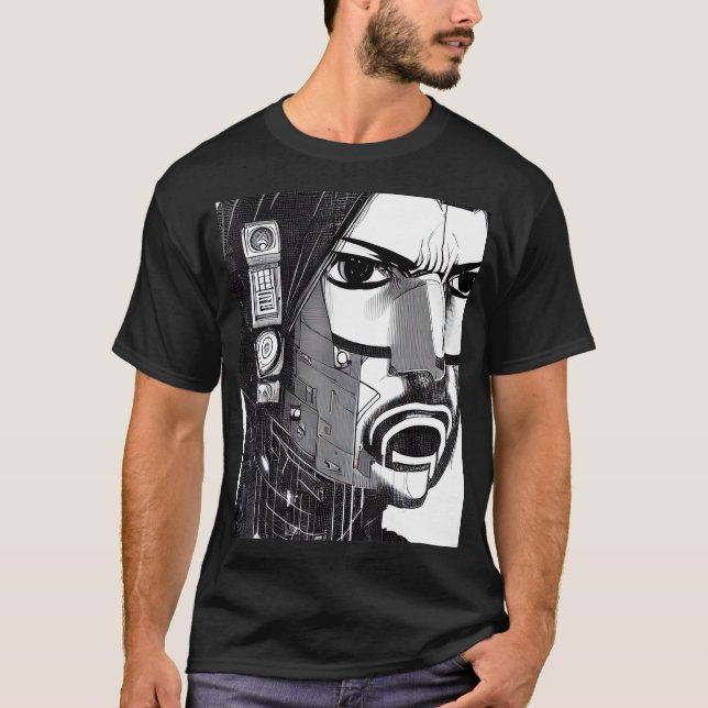 T-shirt Conception du Geek informatique Cyberpunk Hacker_1 (Devant)