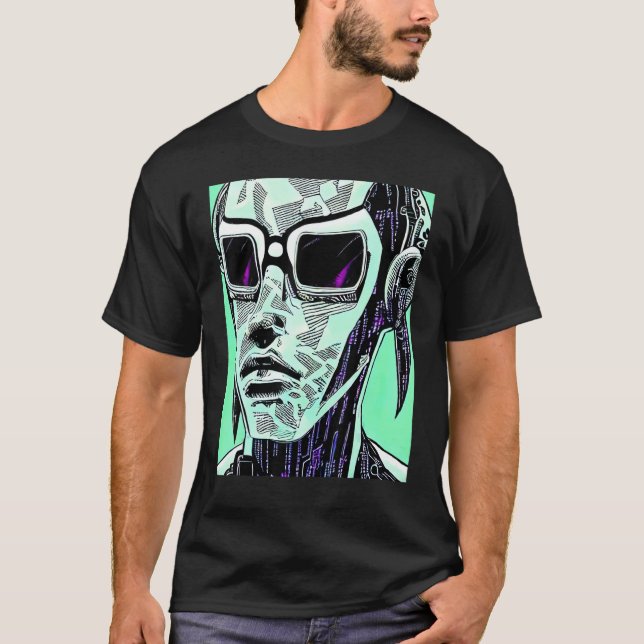 T-shirt Conception du Geek informatique Cyberpunk Hacker_5 (Devant)