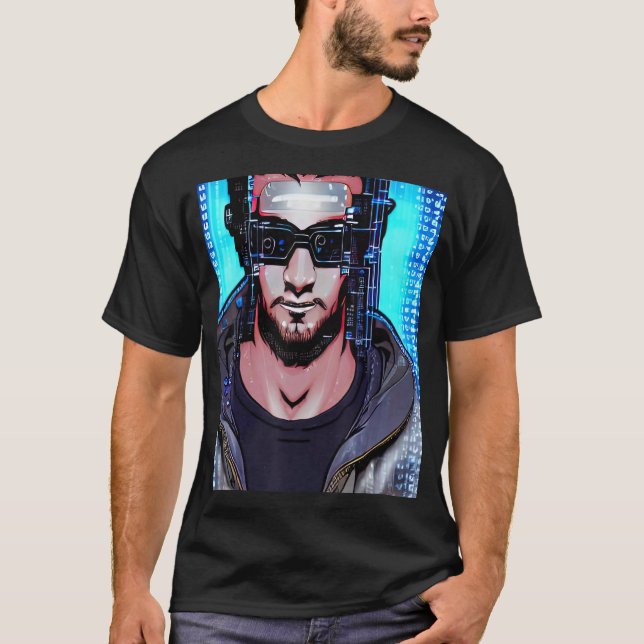 T-shirt Conception du Geek informatique Cyberpunk Hacker_6 (Devant)