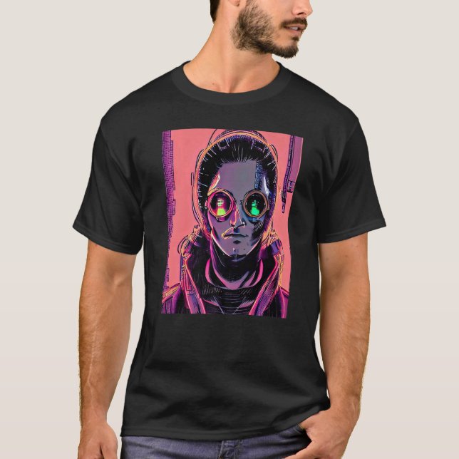 T-shirt Conception du Geek informatique Cyberpunk Hacker P (Devant)