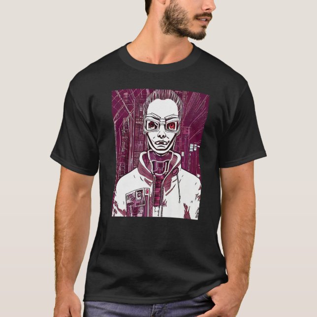 T-shirt Conception du Geek informatique Cyberpunk Hacker P (Devant)