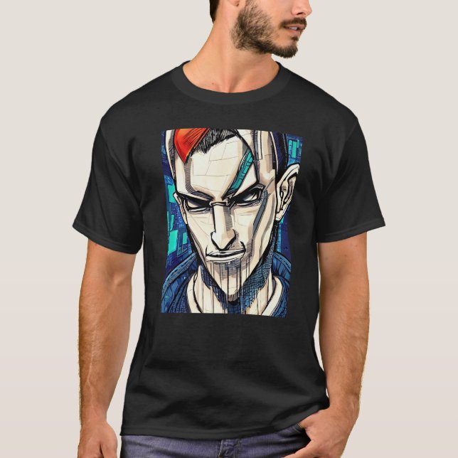 T-shirt Conception du Geek informatique Cyberpunk Hacker P (Devant)