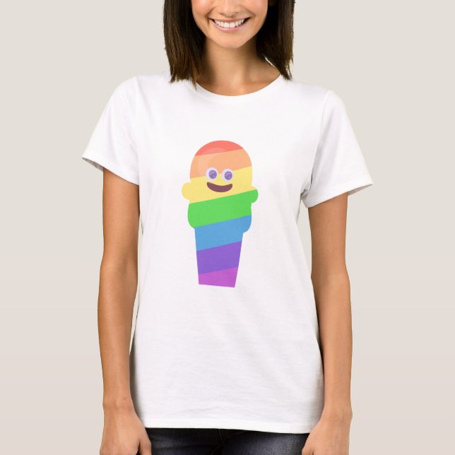 T-shirt Conception du logo de l'icône du cône arc-en-ciel  (Devant)