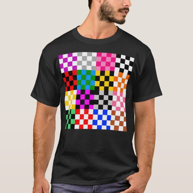 T-shirt Conception du Motif de vérification de la mise en  (Devant)