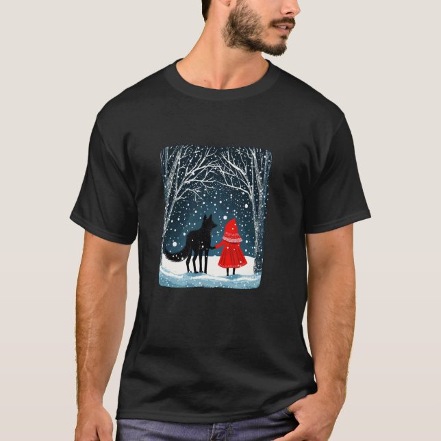 T-shirt Conception du Petit Chaperon Rouge pour une touche (Devant)