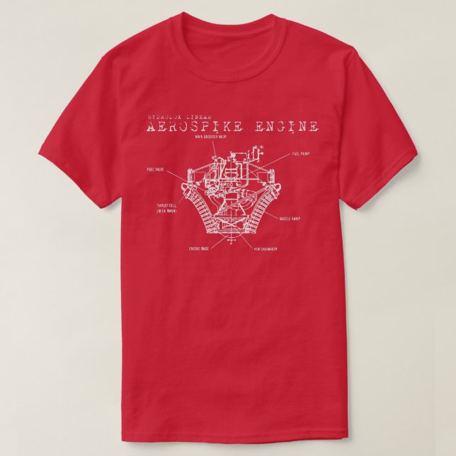 T-shirt Conception du schéma du moteur Aérospike (Design devant)