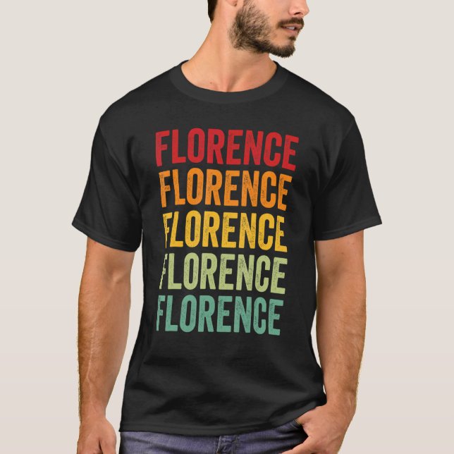 T-shirt Conception du texte arc-en-ciel du comté de Floren (Devant)