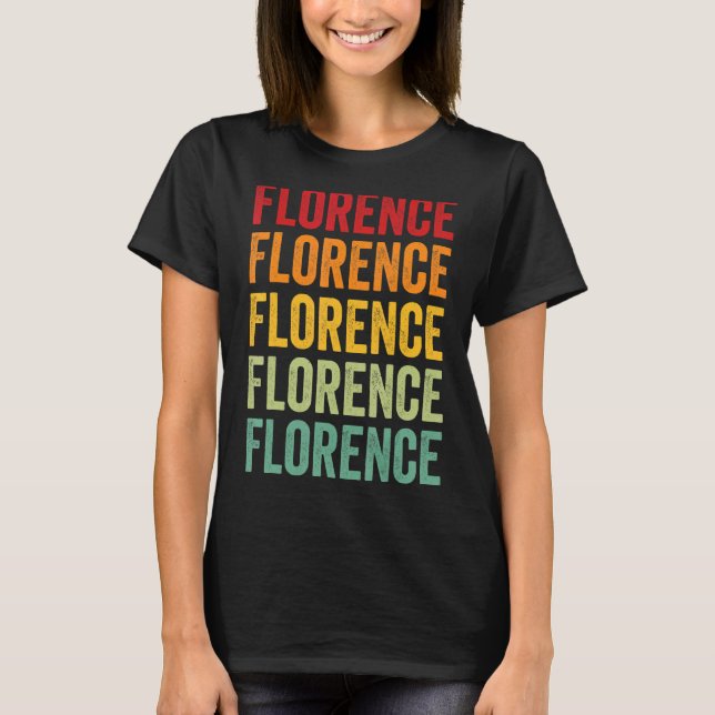 T-shirt Conception du texte arc-en-ciel du comté de Floren (Devant)