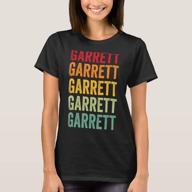T-shirt Conception du texte arc-en-ciel du comté de Garret (Devant)