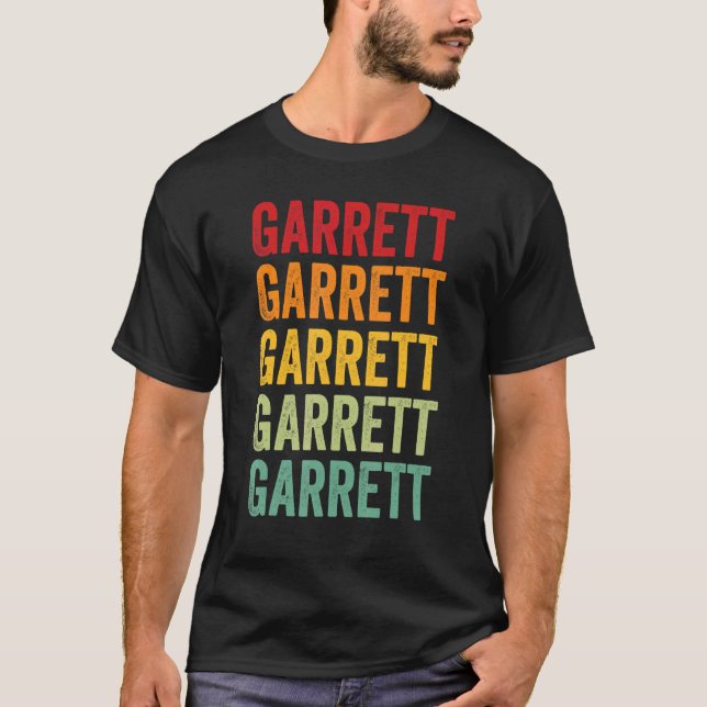 T-shirt Conception du texte arc-en-ciel du comté de Garret (Devant)