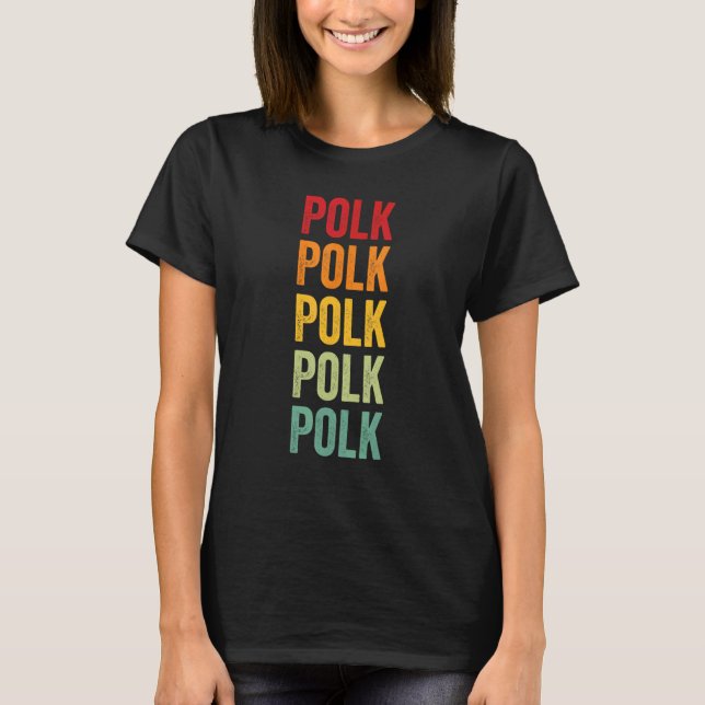 T-shirt Conception du texte arc-en-ciel du comté de Polk (Devant)