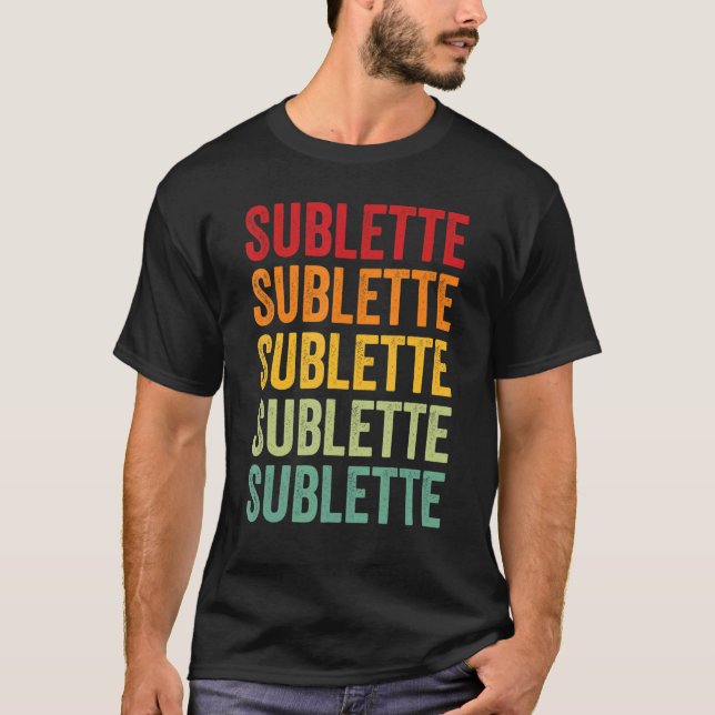 T-shirt Conception du texte arc-en-ciel du comté de Sublet (Devant)