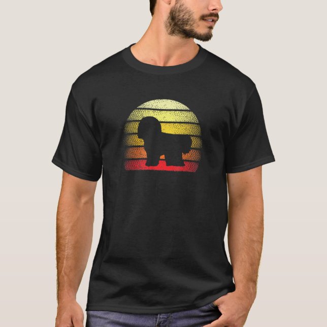 T-shirt Conception du thème Retro Sunset Bichon Frise Dog (Devant)