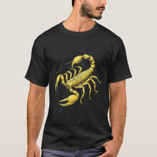 T-shirt Conception du zodiaque Scorpion doré avec ornement