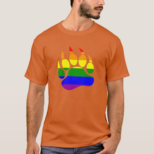 T-shirt Conception d'un drapeau arc-en-ciel avec patte d'o (Devant)