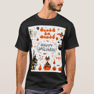 T-shirt Conception d'un jeu Vintage d'éléments Halloween