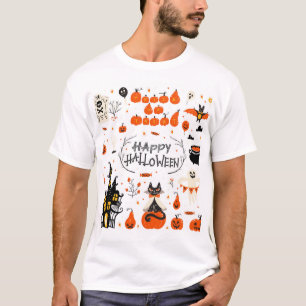 T-shirt Conception d'un jeu Vintage d'éléments Halloween