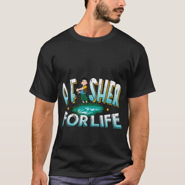 T-shirt Conception d'un pêcheur pour la vie - Idée de cade (Devant)